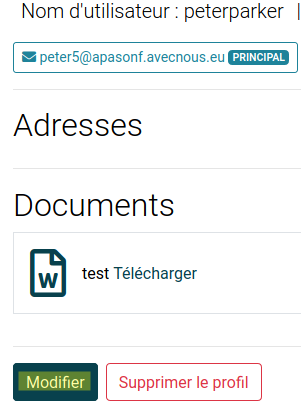 effectuer les modifications